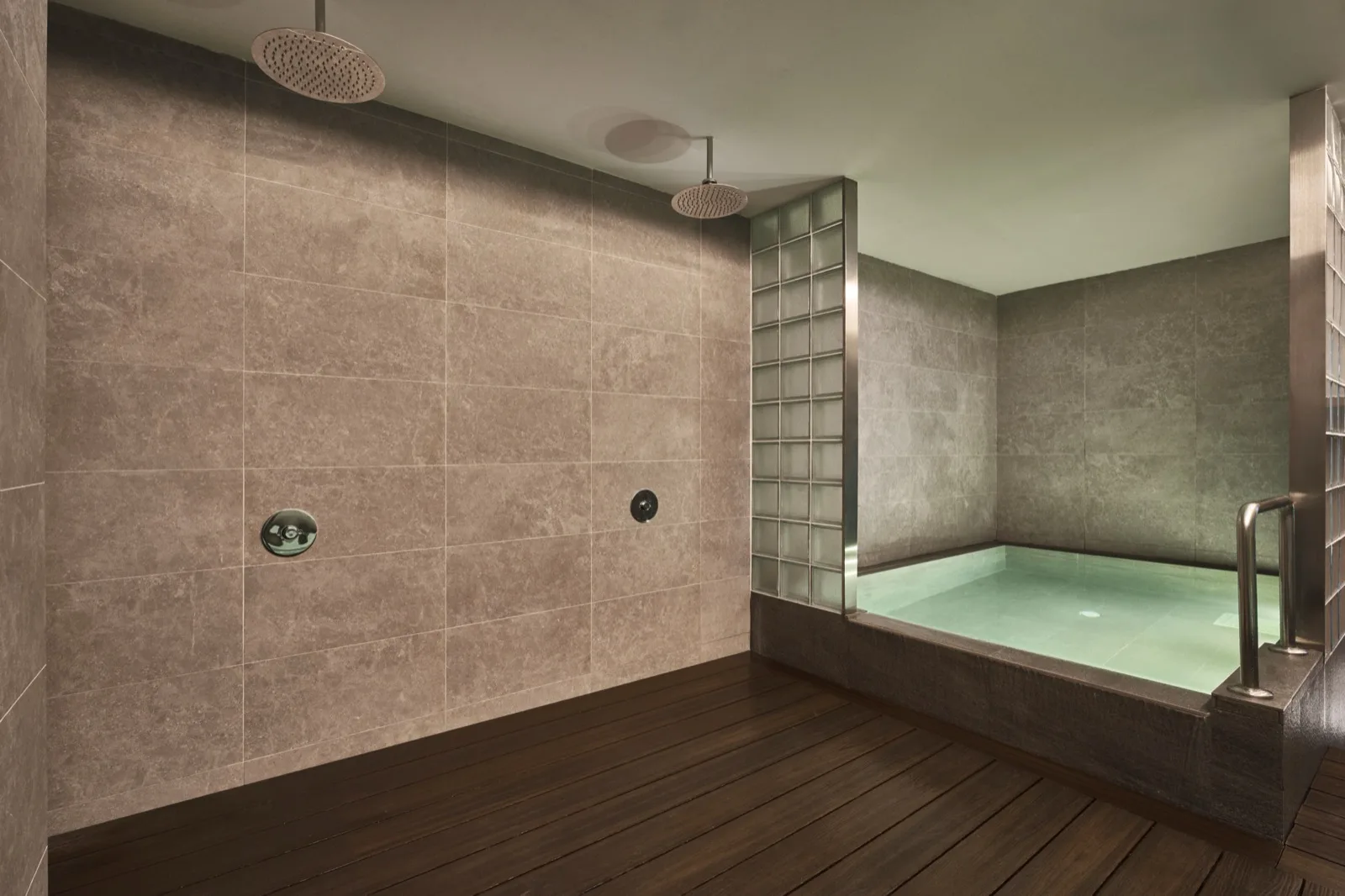 Cold shower at Sauna Bath House